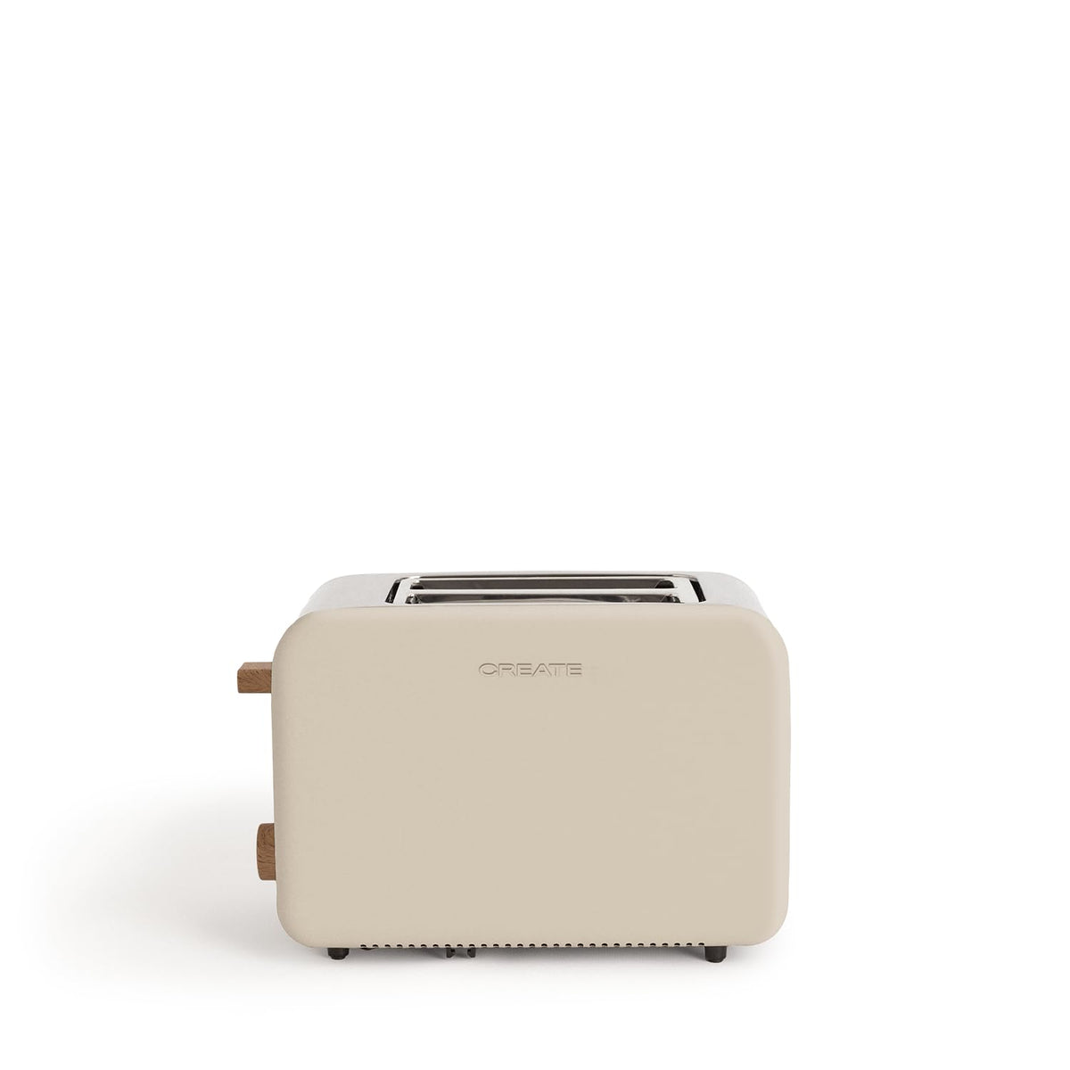 CREATE Retro Sand Toaster with 6 power levels, wide slots, and crumb tray