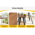 dowowdo 80 x 80 cm Square Dining Table with Walnut Look and Metal Frame