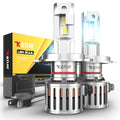 KATUR H4 LED Car Bulb with 200W power and 40000LM brightness, featuring a sleek design and adjustable beam angle.