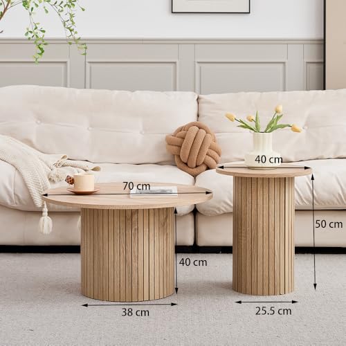GrandCA HOME Vintage Round Stackable Coffee Table Set