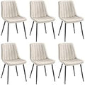 Hawthyhome Dining Chairs Set of 8 Upholstered - Beige