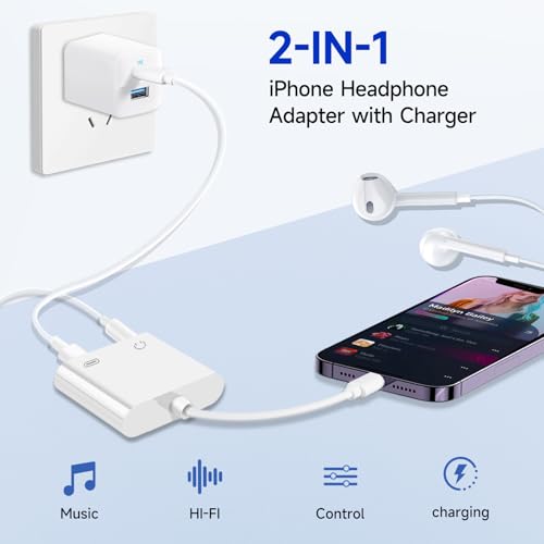 Seulliya 2-in-1 Charging & Audio Adapter for Iphone - Hi-res Sound