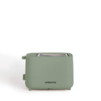 CREATE Sage Green Toaster with 6 toasting levels, crumb tray, and safety features