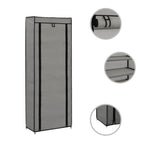 NQJIBUE Grey Fabric Shoe Cabinet with Cover