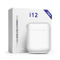 KingDeals_uae i12 Tws Touch Control Wireless Bluetooth 5.0 Headphones in white color