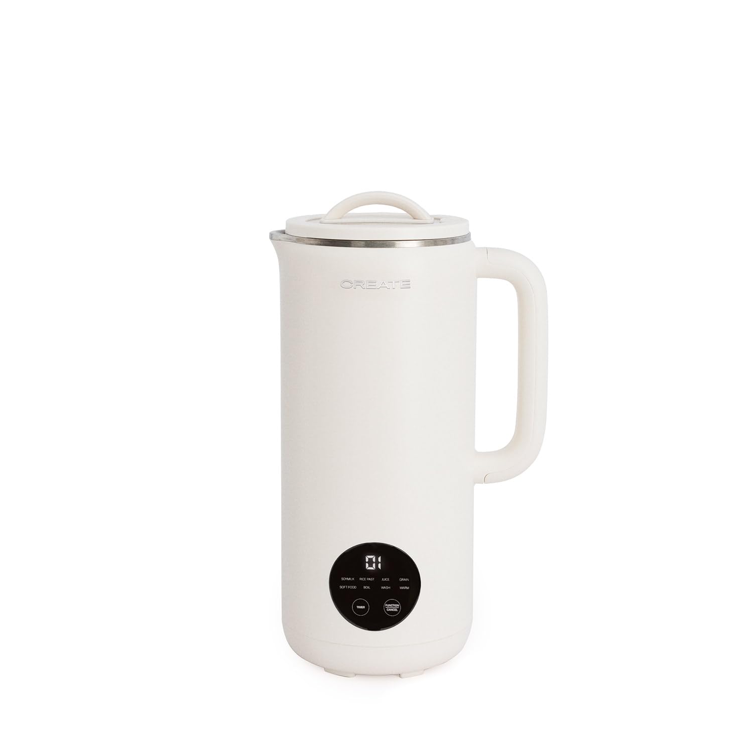 CREATE Vegan Milk Maker Multifunction Machine in off-white color with stainless steel blades