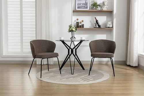 Luxury Velvet Dining Chairs Set of 2 with Swivel and Metal Legs