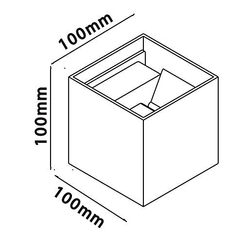 V-tac 12w Modern Square Led Wall Light - Waterproof & Adjustable Beam