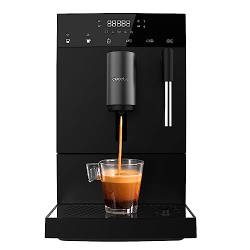 Cecotec Cumbia Cremmaet Compact Steam Coffee Maker in black with customizable settings