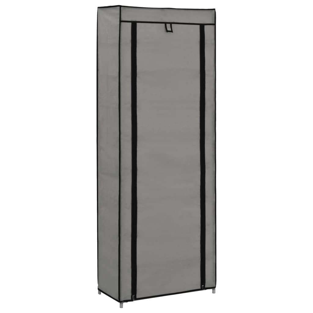 NQJIBUE Grey Fabric Shoe Cabinet with Cover
