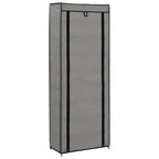 NQJIBUE Grey Fabric Shoe Cabinet with Cover
