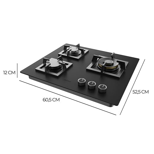 Cecotec Gas Plate 3 Lights for Natural Gas and Butane - Easy to Clean