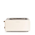 CREATE Retro XL Off White Toaster with 6 power levels, crumb tray, and wide slots