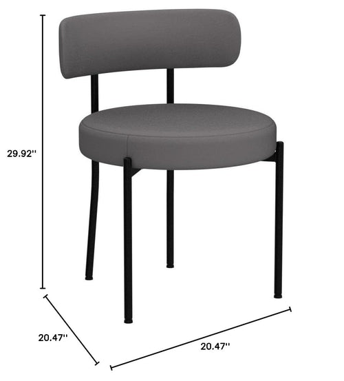 DYHOME Mid-Century Modern Dark Grey Dining Chairs Set of 2