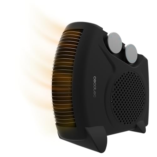 Cecotec - ReadyWarm 2000 Max Dual Black Heater, 2000W, 3 Modes, Lightweight, Adjustable Thermostat
