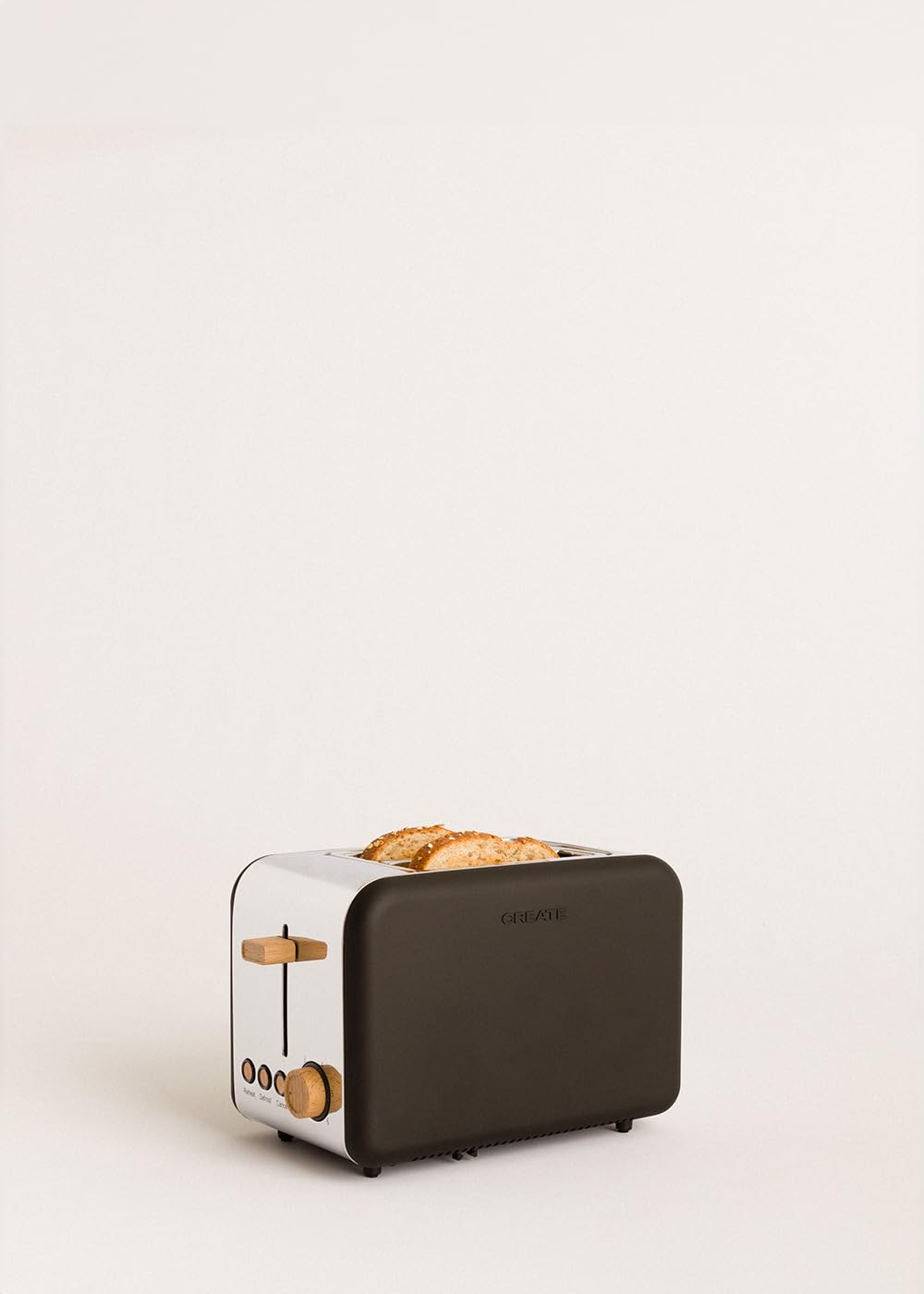CREATE Retro Black Toaster with 6 Power Levels