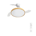 CREATE WIND CLEAR STUDIO M Ceiling Fan with white light and light wood finish, featuring retractable blades