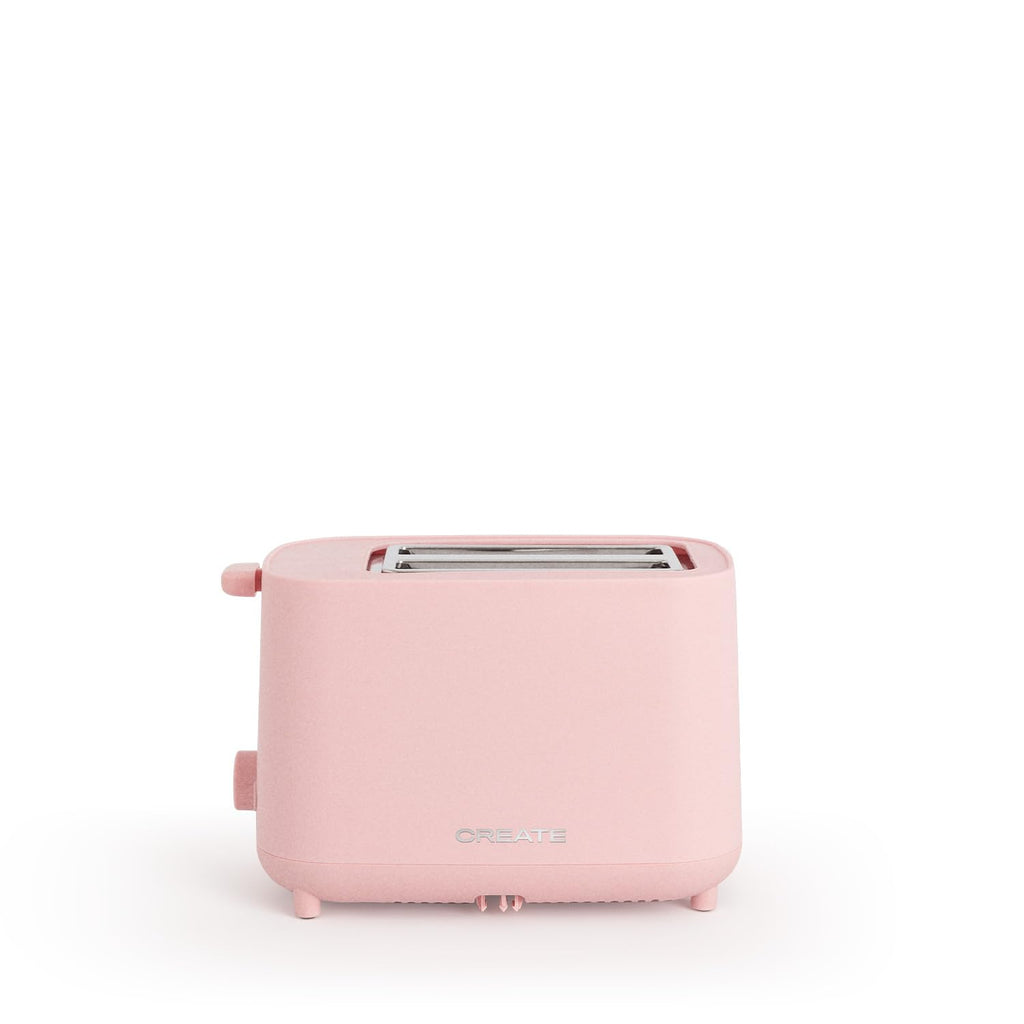 CREATE Pink Toaster with 6 power levels, crumb tray, thermostat, defrost, heat, safety system, 750W