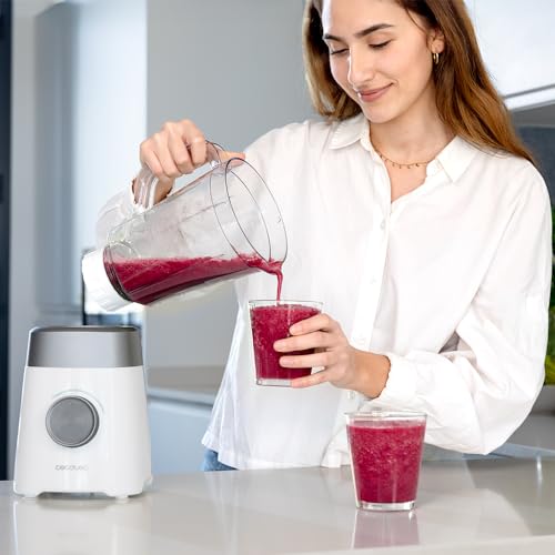 Cecotec Power Black Titanium 1300Max W. Electric Tabletop Mixer - Perfect for Smoothies