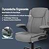 ALFORDSON Ergonomic Office Chair with Massage - PU leather/linen