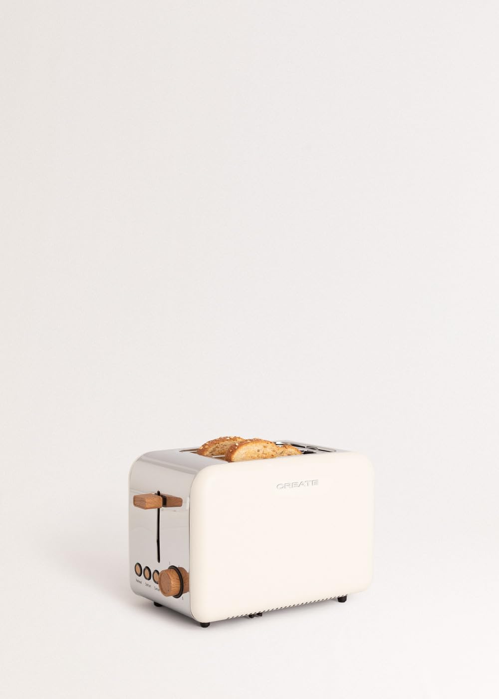 CREATE Retro Off-White Toaster with 6 Power Levels