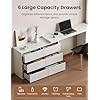 Feetice 6 Drawer Vanity Dresser with Extendable L-Shaped Desk