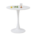 GrandCA HOME Modern Round Dining Table with white MDF tabletop and tulip design pillar base