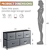 WLIVE 5-Drawer Fabric Dresser - Dark Grey