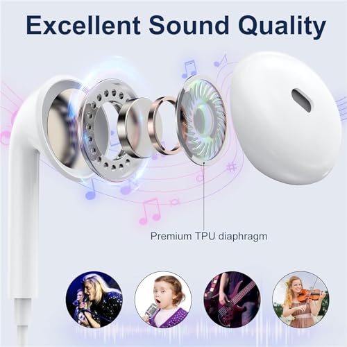Gaxiwilo Usb C Headphones for Iphone 17/16/15 Pro Max - Noise Cancelling