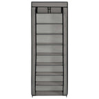 NQJIBUE Grey Fabric Shoe Cabinet with Cover