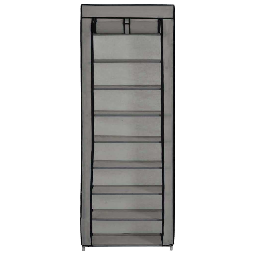 NQJIBUE Grey Fabric Shoe Cabinet with Cover
