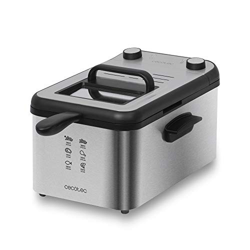 Cecotec CleanFry Infinity Electric Fryer with stainless steel design and cool touch handle