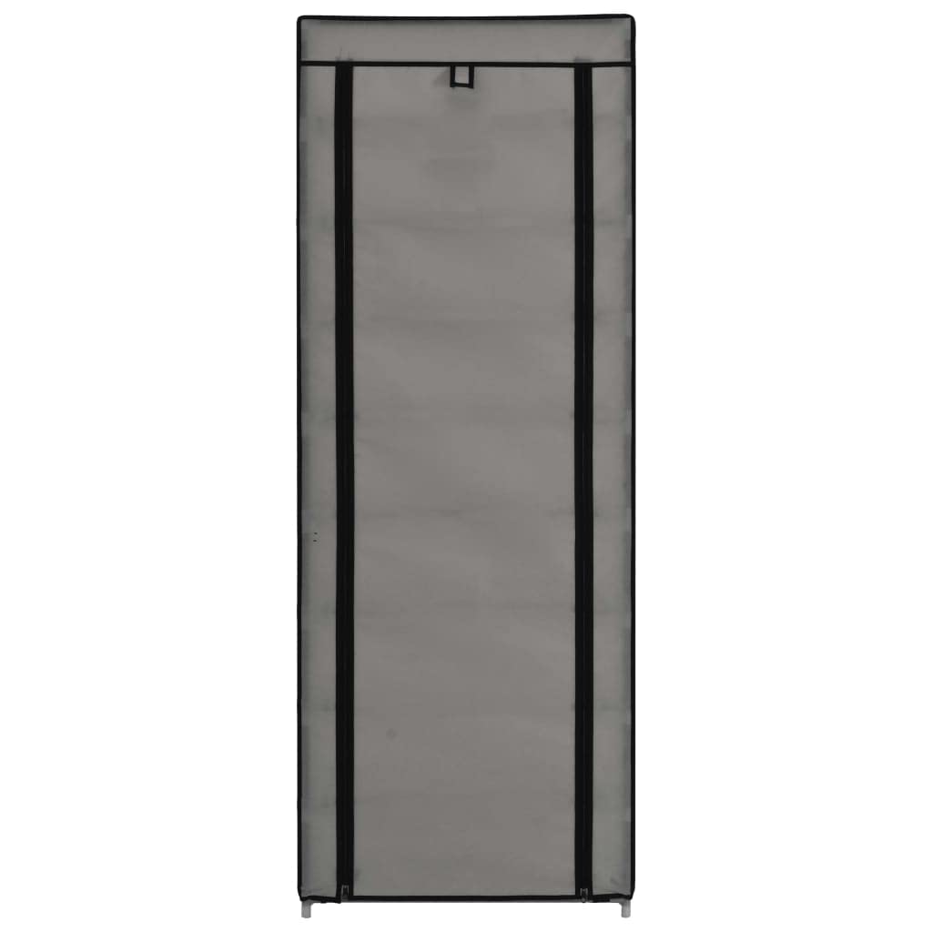 NQJIBUE Grey Fabric Shoe Cabinet with Cover