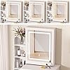 UDIYO Vanity Desk with LED Lights and 4 Drawers