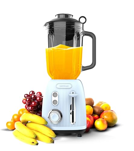 Discover the Cecotec Retro Blender Power Black Titanium with 1200W, 1.5L capacity, and a durable 4-leaf blade. Perfect for smoothies and soups! Keywords: Cecotec blender, retro blender, 1200W, 1.5L jug