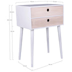 House Nordic Rimini White Bedside Table with 2 Drawers