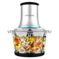 Cecotec Electric Food Chopper Chopbeat 2000 in raw steel rusty finish with glass bowl and stainless steel blades