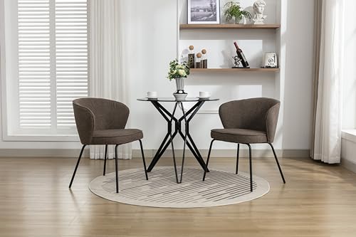 Luxury Velvet Dining Chairs Set of 2 with Swivel and Metal Legs