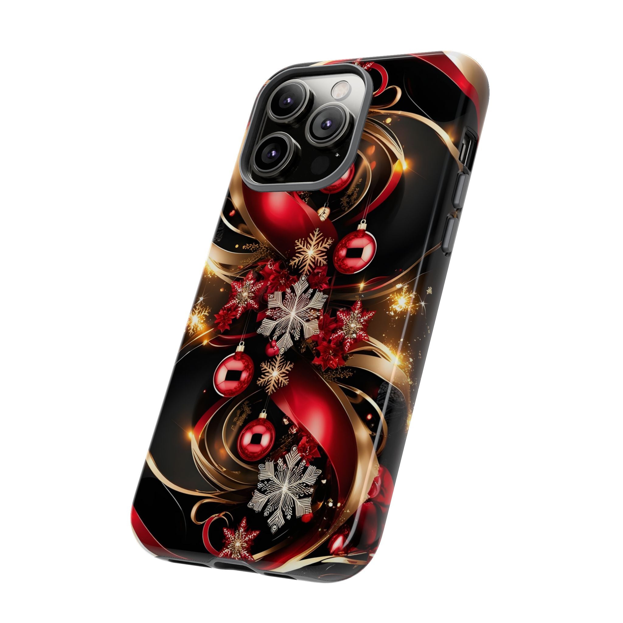 Christmas Red and Gold Phone Case - Tough Cases for Holiday Cheer