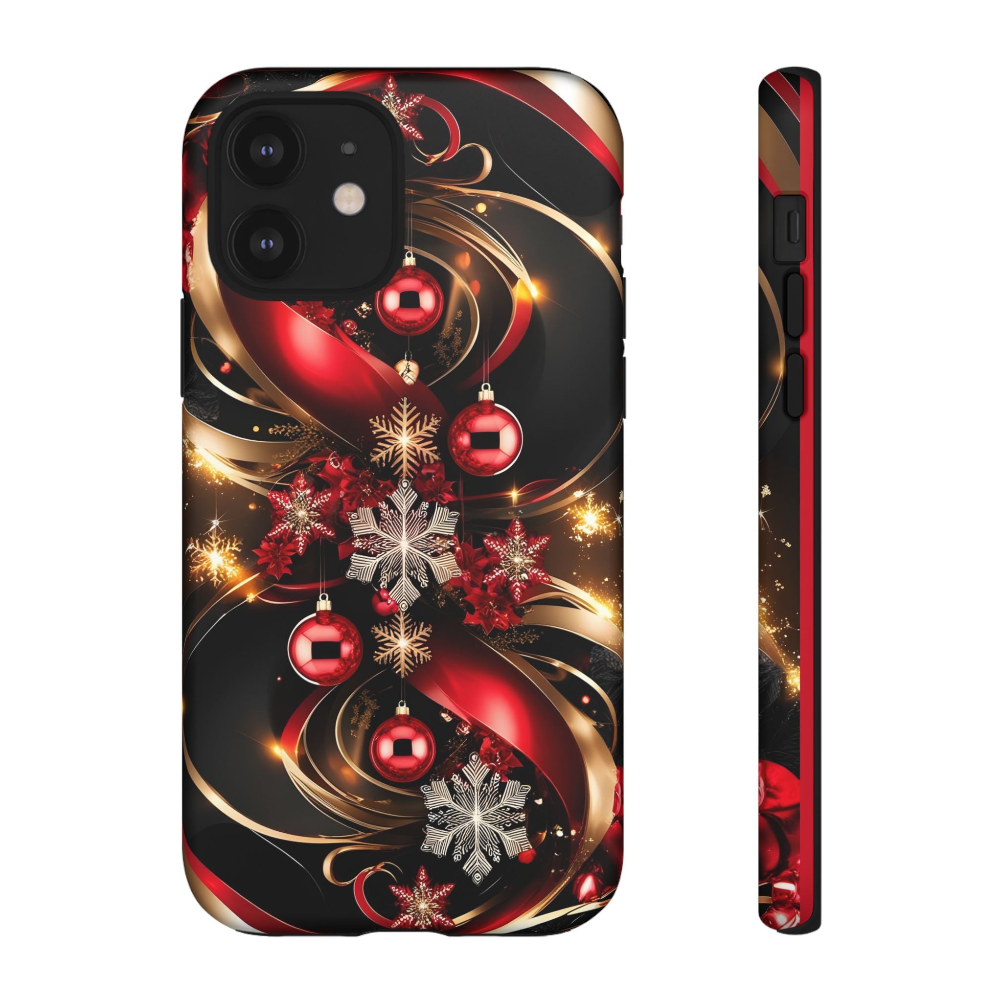 Christmas Red and Gold Phone Case - Tough Cases for Holiday Cheer
