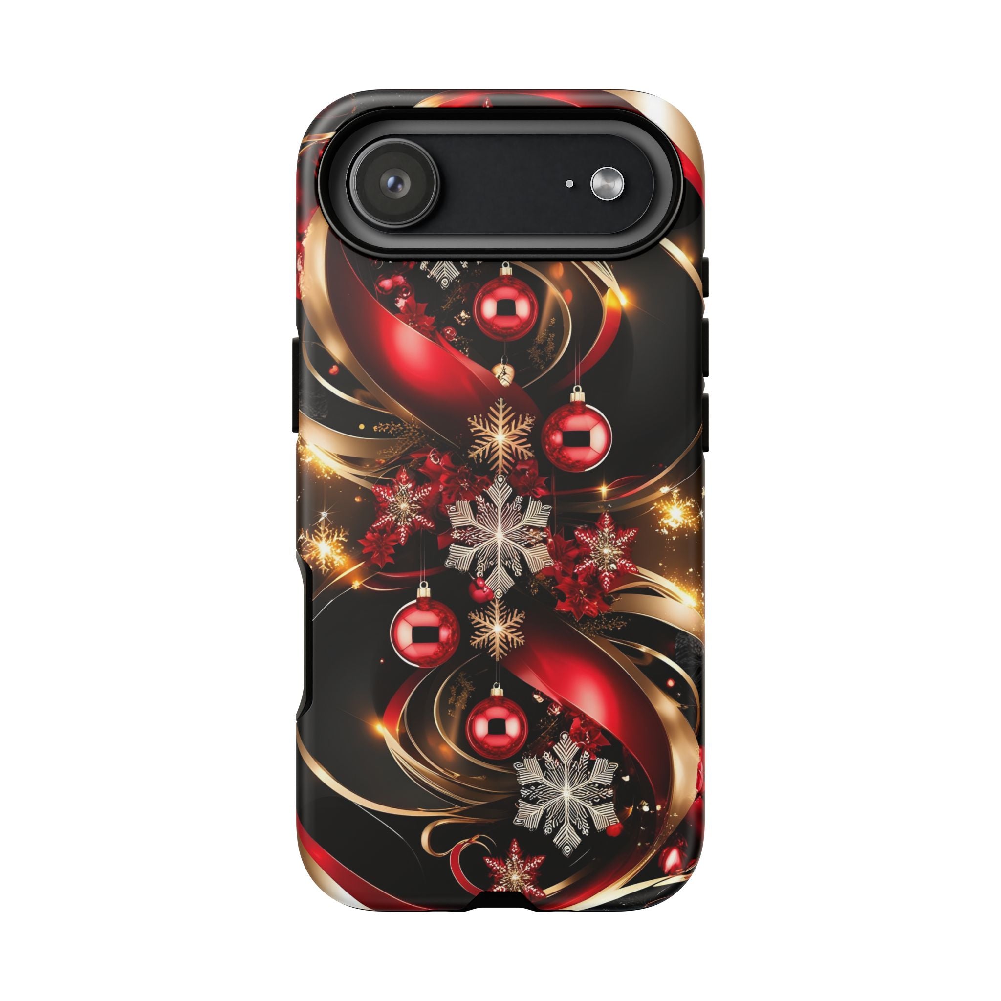 Christmas Red and Gold Phone Case - Tough Cases for Holiday Cheer