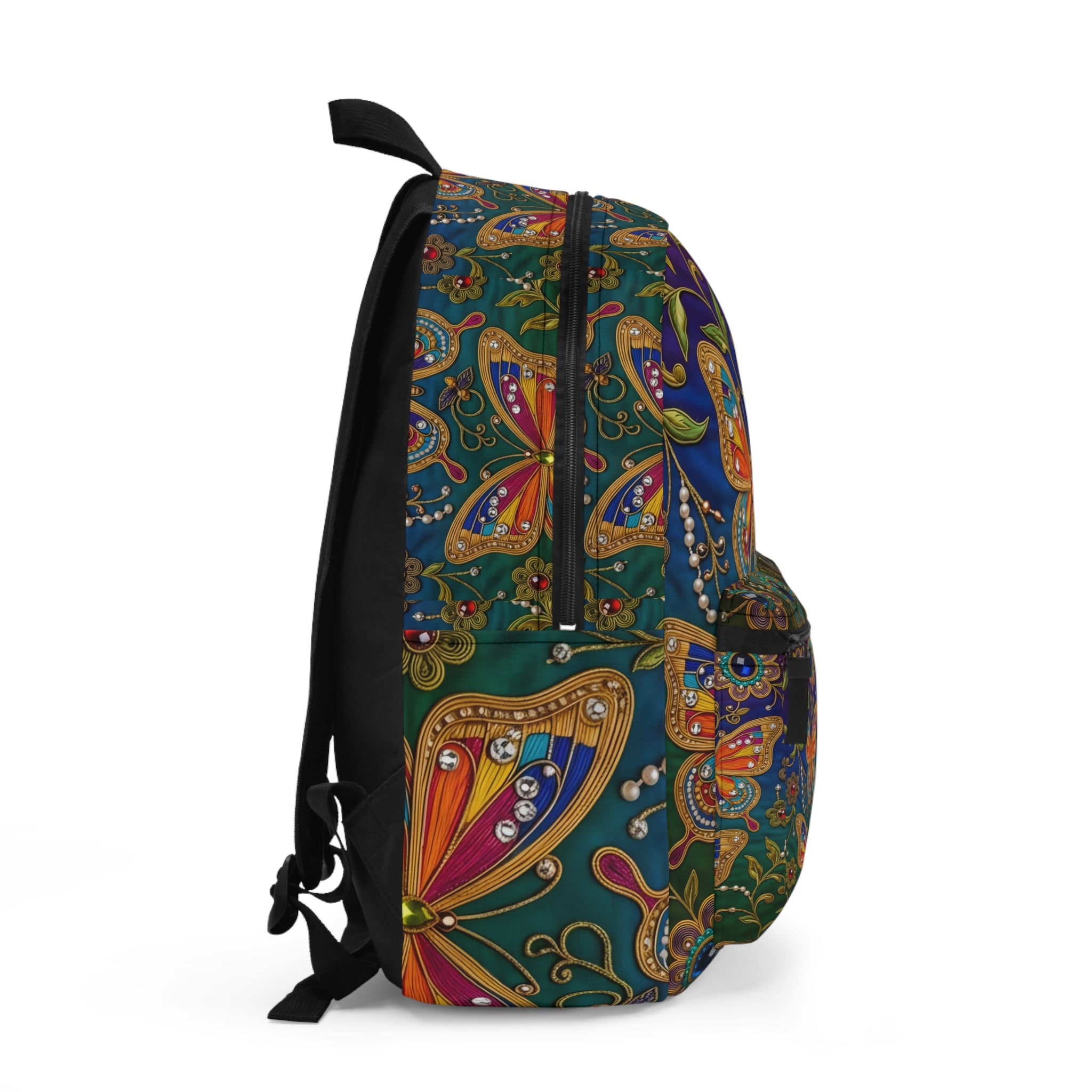 Butterfly Garden Backpack - Colorful Boho Floral Daypack