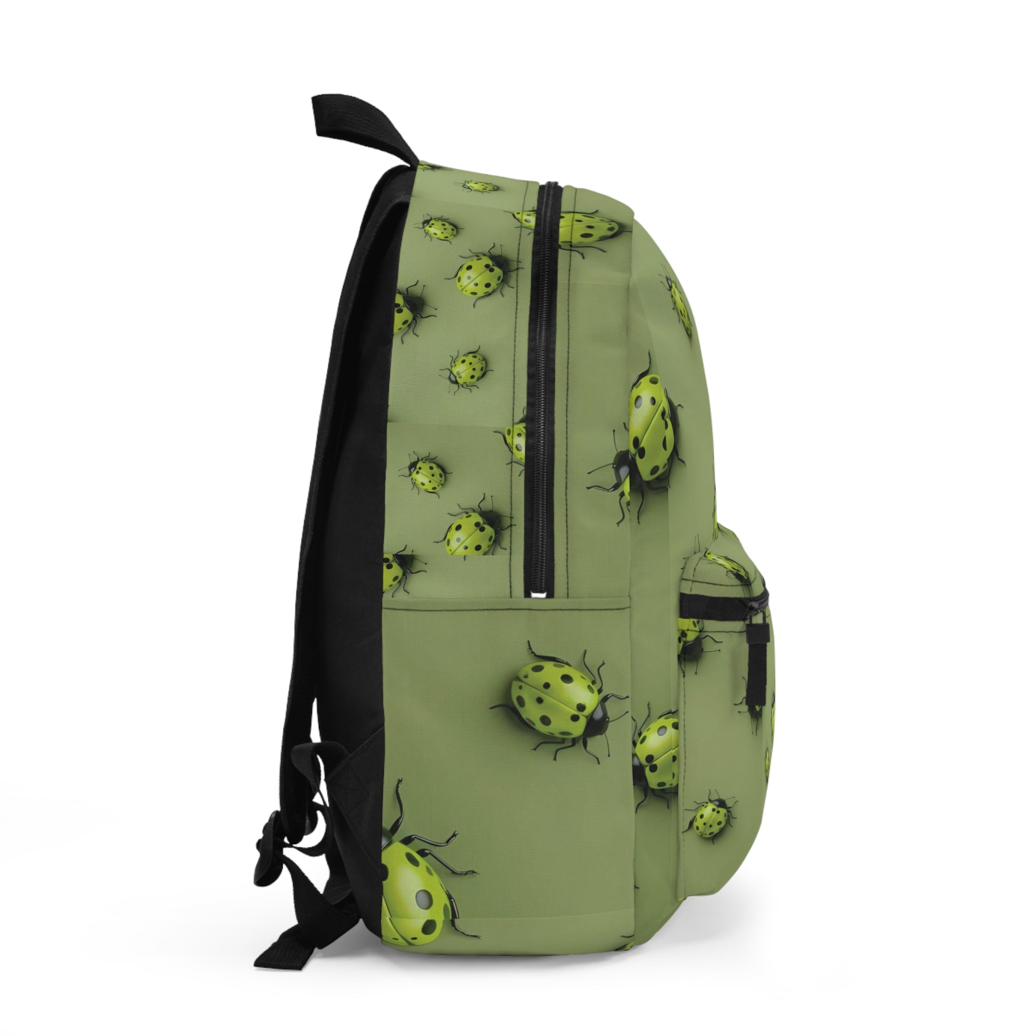 Green Ladybug Backpack — Cute Bug Print School & Casual Daypack
