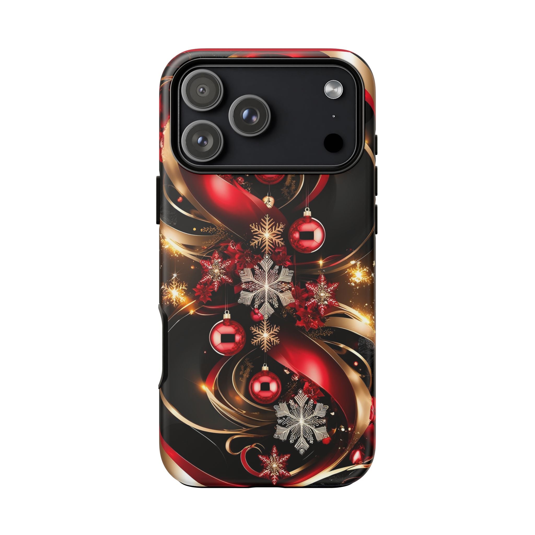 Christmas Red and Gold Phone Case - Tough Cases for Holiday Cheer