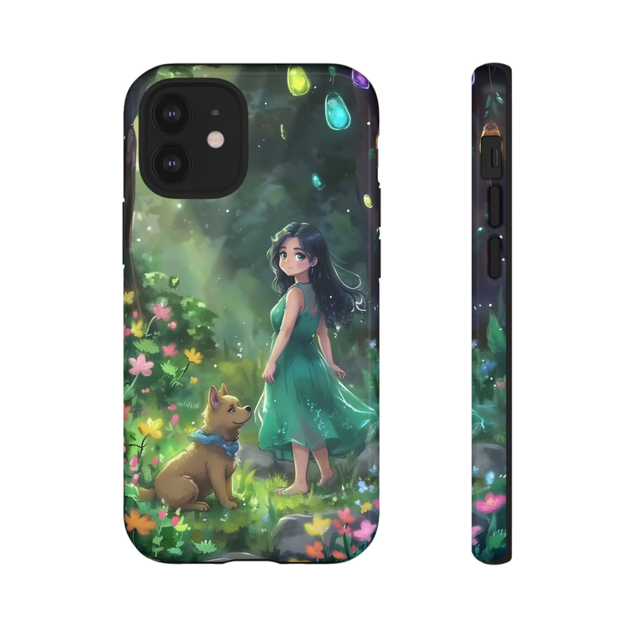 Whimsical Phone Case with Nature and Dog Artwork