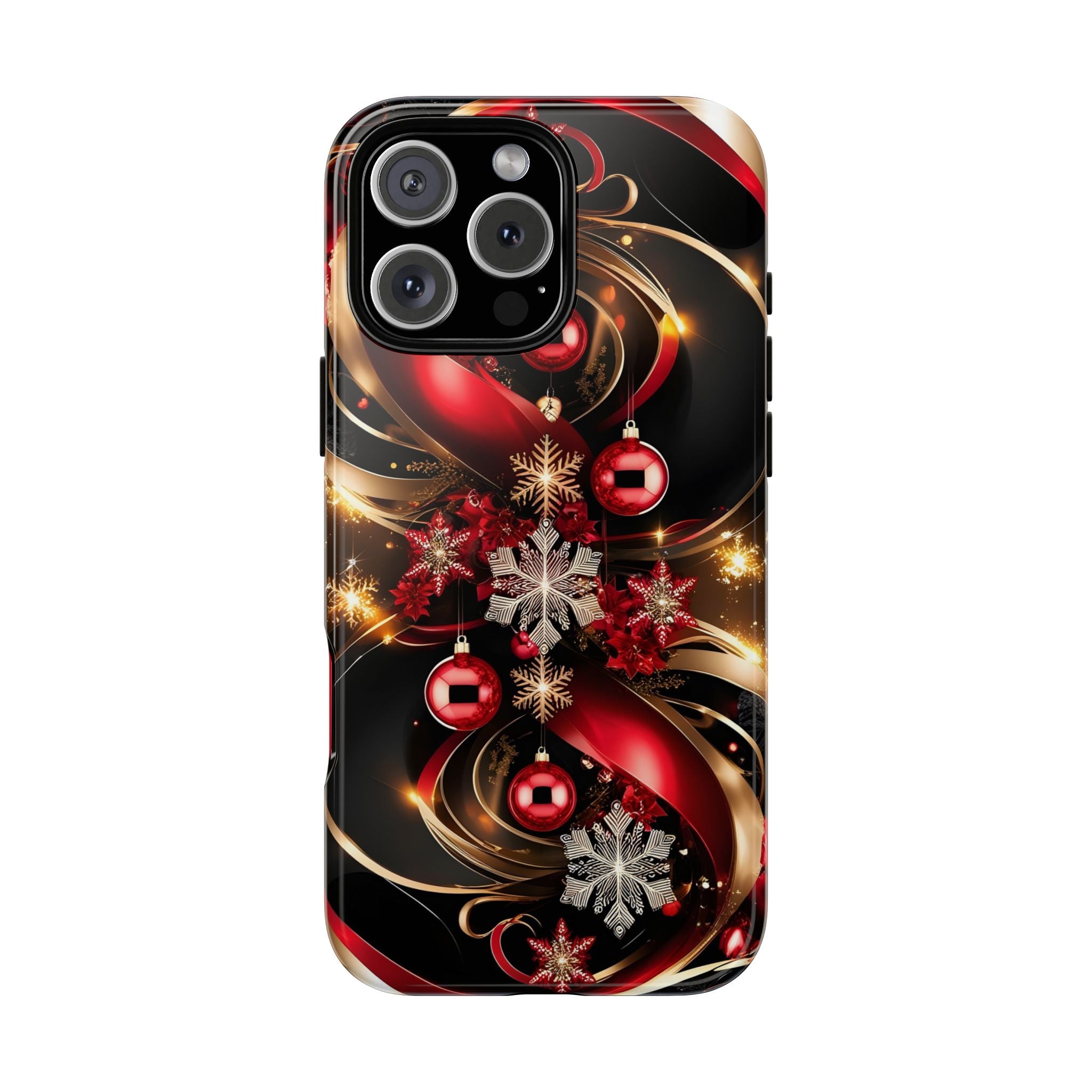 Christmas Red and Gold Phone Case - Tough Cases for Holiday Cheer