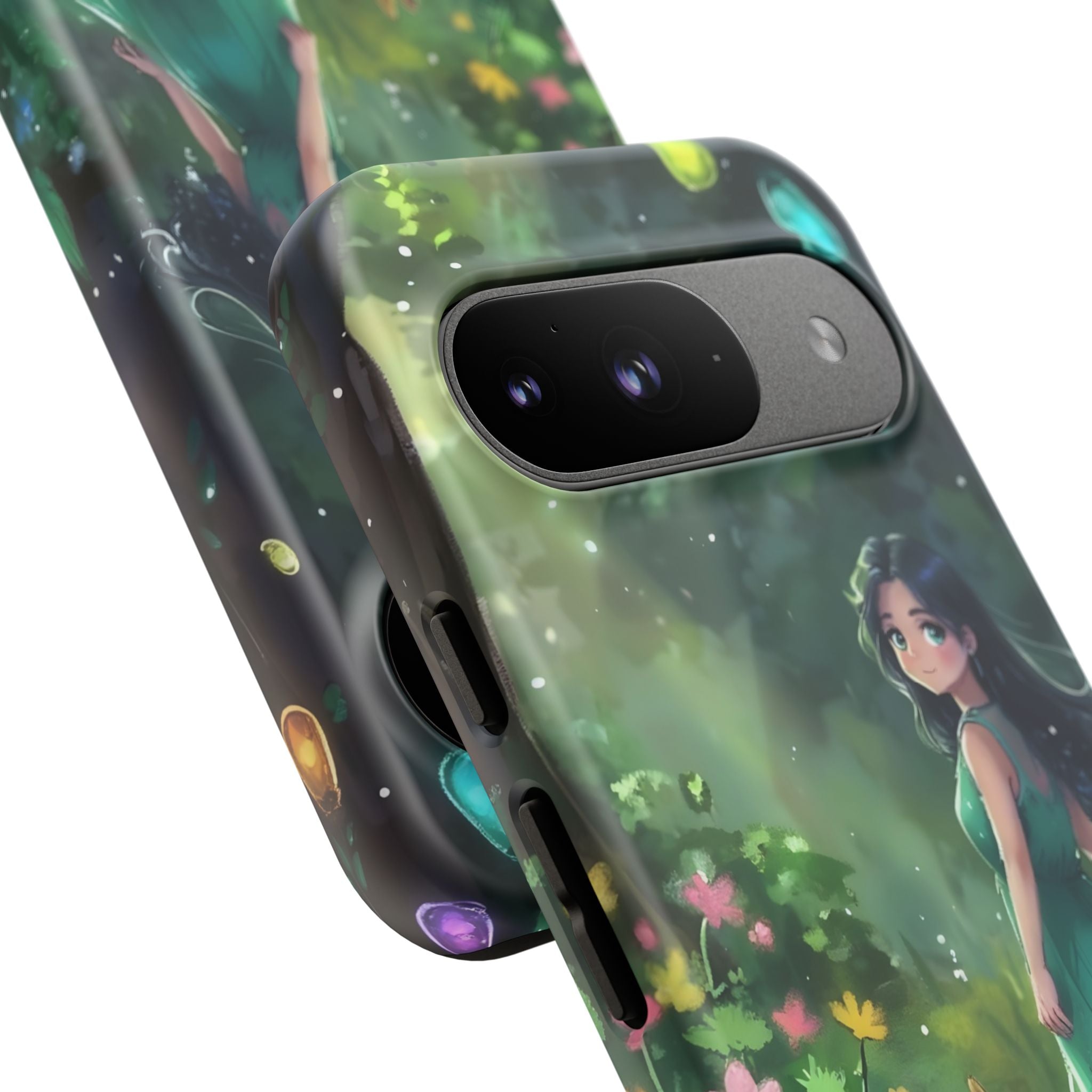 Whimsical Phone Case with Nature and Dog Artwork