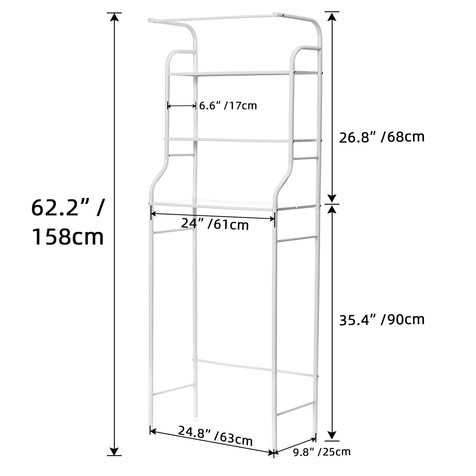 HONEIER Over The Toilet Storage Shelf - White