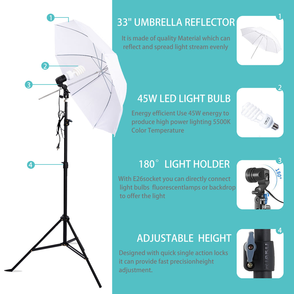 Kshioe Photography Lighting Kit - with softbox and stand