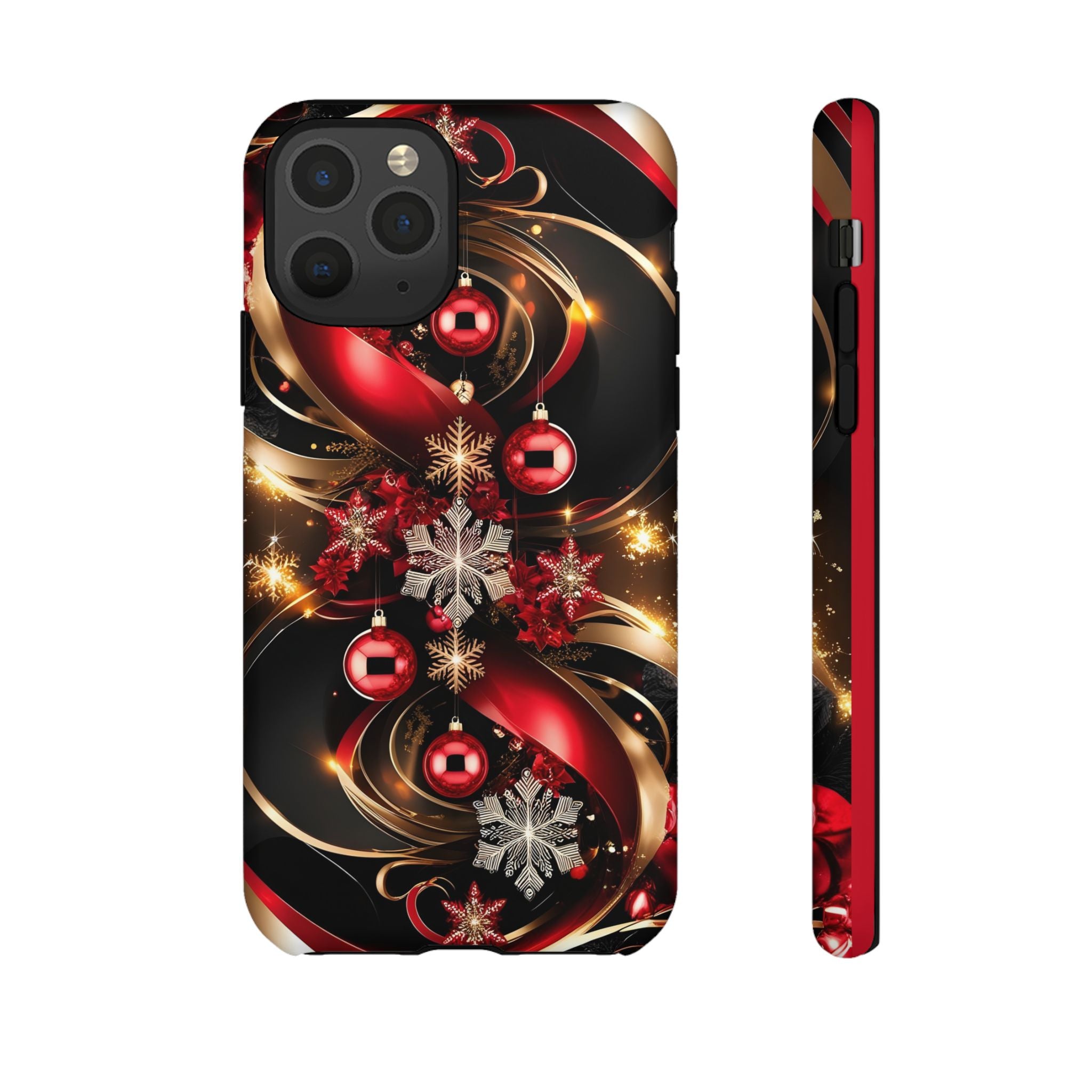 Christmas Red and Gold Phone Case - Tough Cases for Holiday Cheer